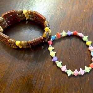 2 bracelets and necklace